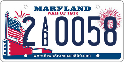 MD license plate 2AB0058