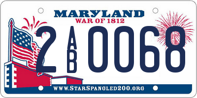 MD license plate 2AB0068