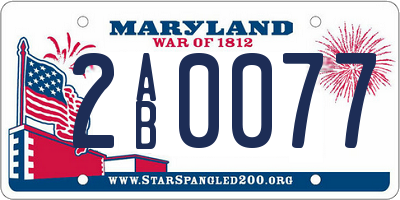 MD license plate 2AB0077
