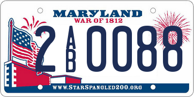 MD license plate 2AB0088