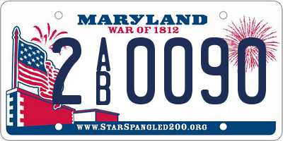 MD license plate 2AB0090