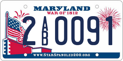 MD license plate 2AB0091