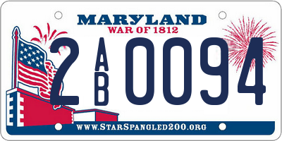 MD license plate 2AB0094