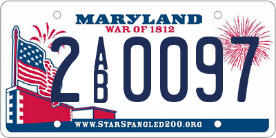 MD license plate 2AB0097