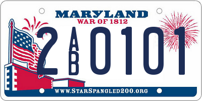 MD license plate 2AB0101