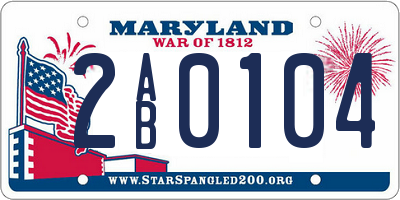 MD license plate 2AB0104