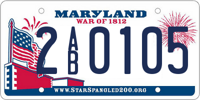 MD license plate 2AB0105