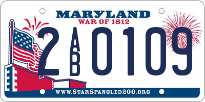 MD license plate 2AB0109