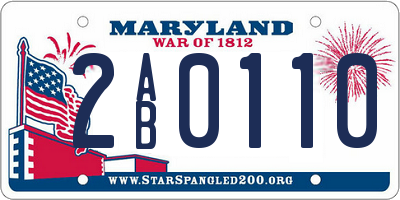 MD license plate 2AB0110