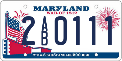 MD license plate 2AB0111