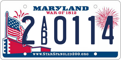 MD license plate 2AB0114