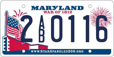 MD license plate 2AB0116