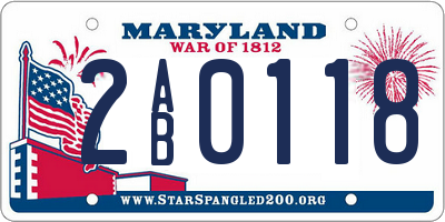 MD license plate 2AB0118