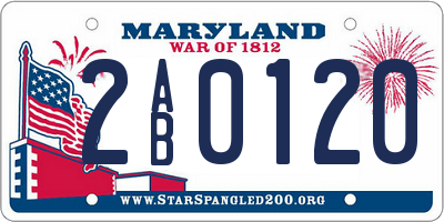 MD license plate 2AB0120