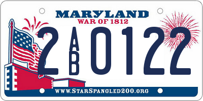 MD license plate 2AB0122