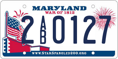 MD license plate 2AB0127