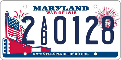 MD license plate 2AB0128