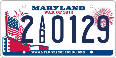 MD license plate 2AB0129