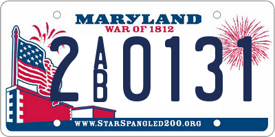 MD license plate 2AB0131