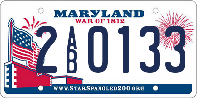 MD license plate 2AB0133