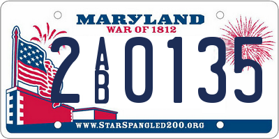 MD license plate 2AB0135