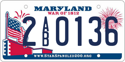 MD license plate 2AB0136