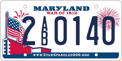 MD license plate 2AB0140