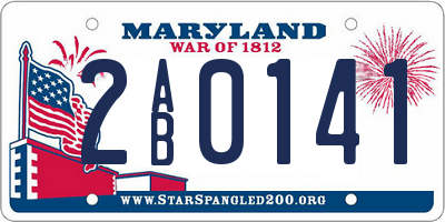 MD license plate 2AB0141