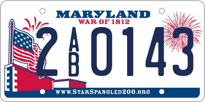 MD license plate 2AB0143