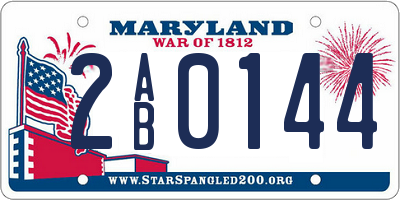 MD license plate 2AB0144