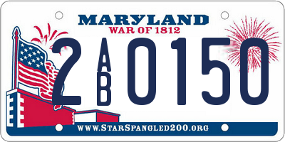 MD license plate 2AB0150