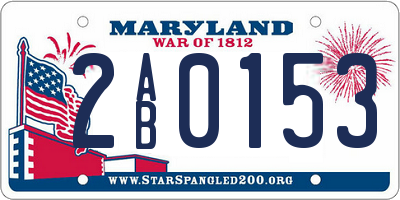 MD license plate 2AB0153