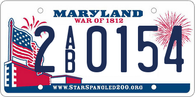 MD license plate 2AB0154