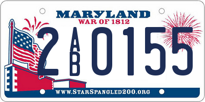 MD license plate 2AB0155