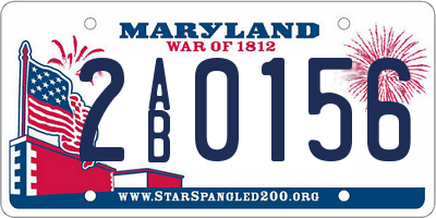 MD license plate 2AB0156