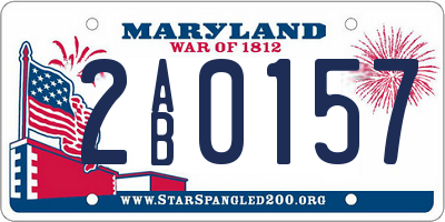 MD license plate 2AB0157