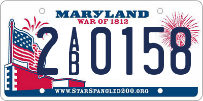 MD license plate 2AB0158