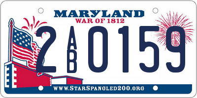 MD license plate 2AB0159