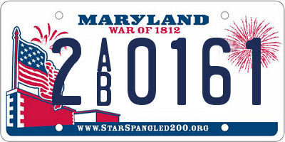 MD license plate 2AB0161