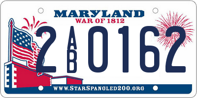 MD license plate 2AB0162