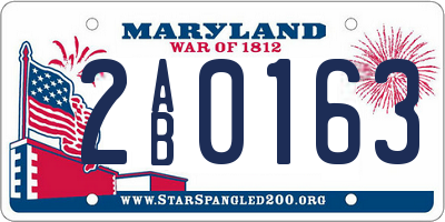 MD license plate 2AB0163