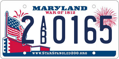 MD license plate 2AB0165