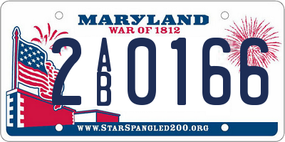 MD license plate 2AB0166