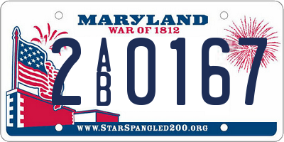 MD license plate 2AB0167