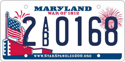 MD license plate 2AB0168