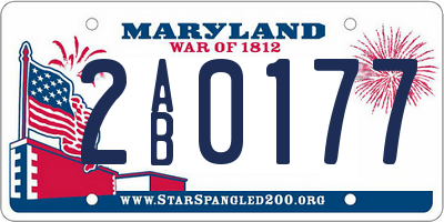 MD license plate 2AB0177