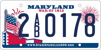 MD license plate 2AB0178