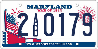 MD license plate 2AB0179