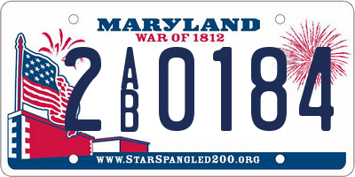 MD license plate 2AB0184