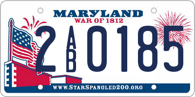 MD license plate 2AB0185